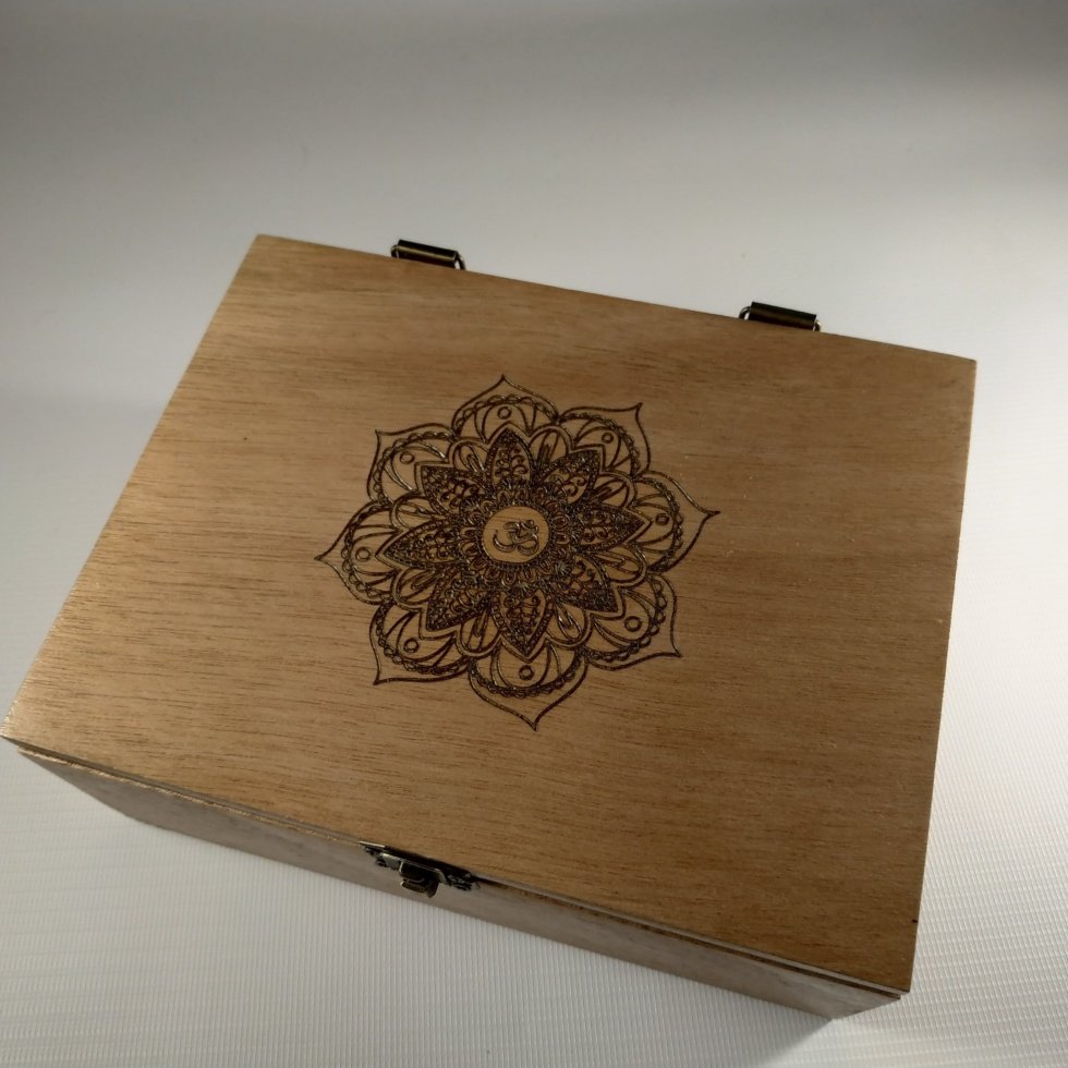 wooden stash box mandala