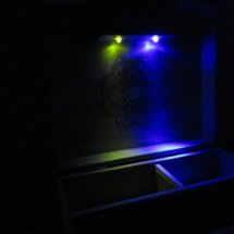 Green Blue Light LED,Led wooden Box, rolling Box with light, rolling box with led, light box,
